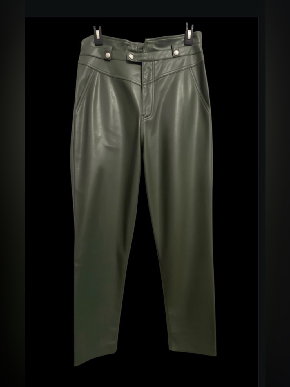 Blank NYC Olive Faux Leather High-Rise Pants Size 31